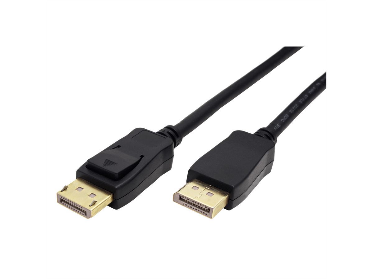 ROLINE GREEN DisplayPort Kabel v2.0, 10K@60Hz, 54Gbit/s, UHBR13.5, DP ST - ST, schwarz, 2 m