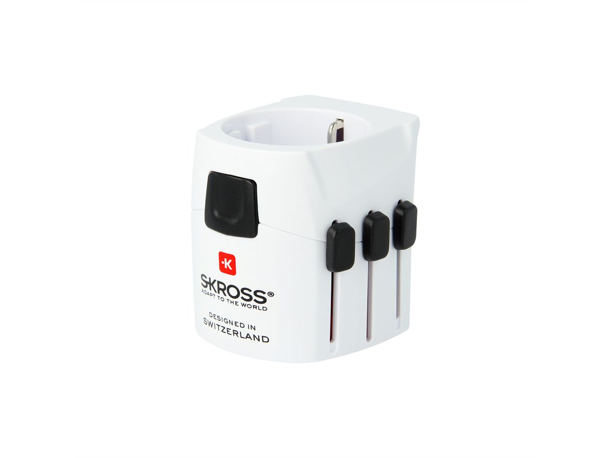 Skross PRO Pro Light White Retail Reiseadapter, Weltweit