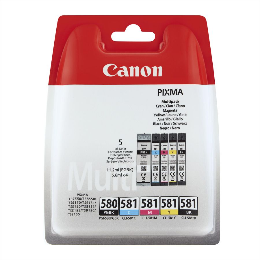 PGI-580 PGBK/CLI-581 Multipack Tinte 5er-Pack BK/CMYK für CANON PIXMA TR7550