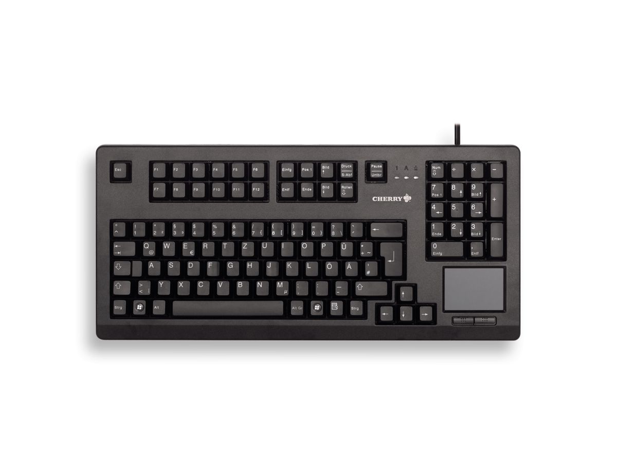 CHERRY TouchBoard G80-11900 Kabelgebundene Tastatur mit Touchpad, Schwarz, USB (QWERTZ - DE)