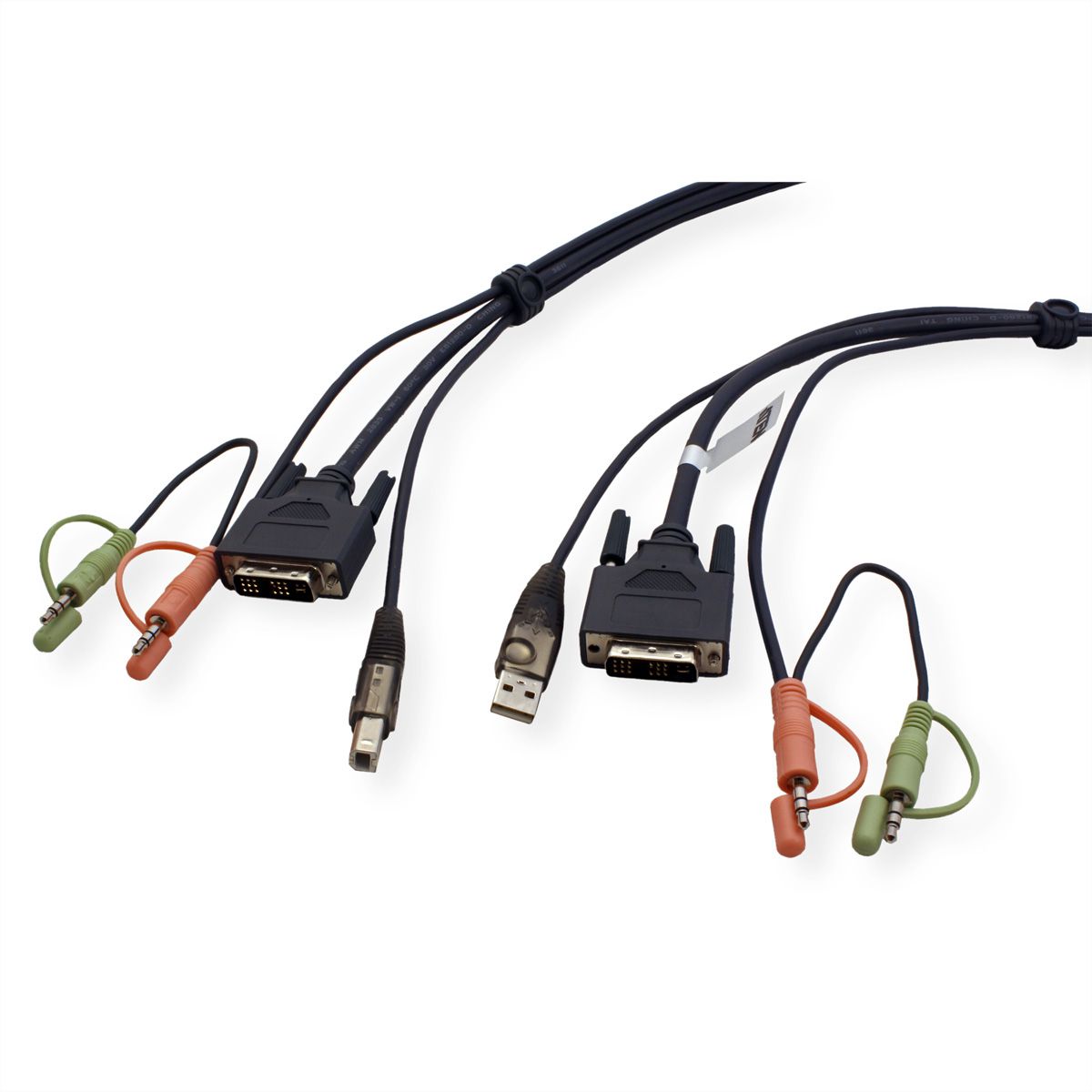 ATEN 2L-7D02UI KVM Kabel DVI-I (Single Link), USB, Audio, schwarz, 1,8 m