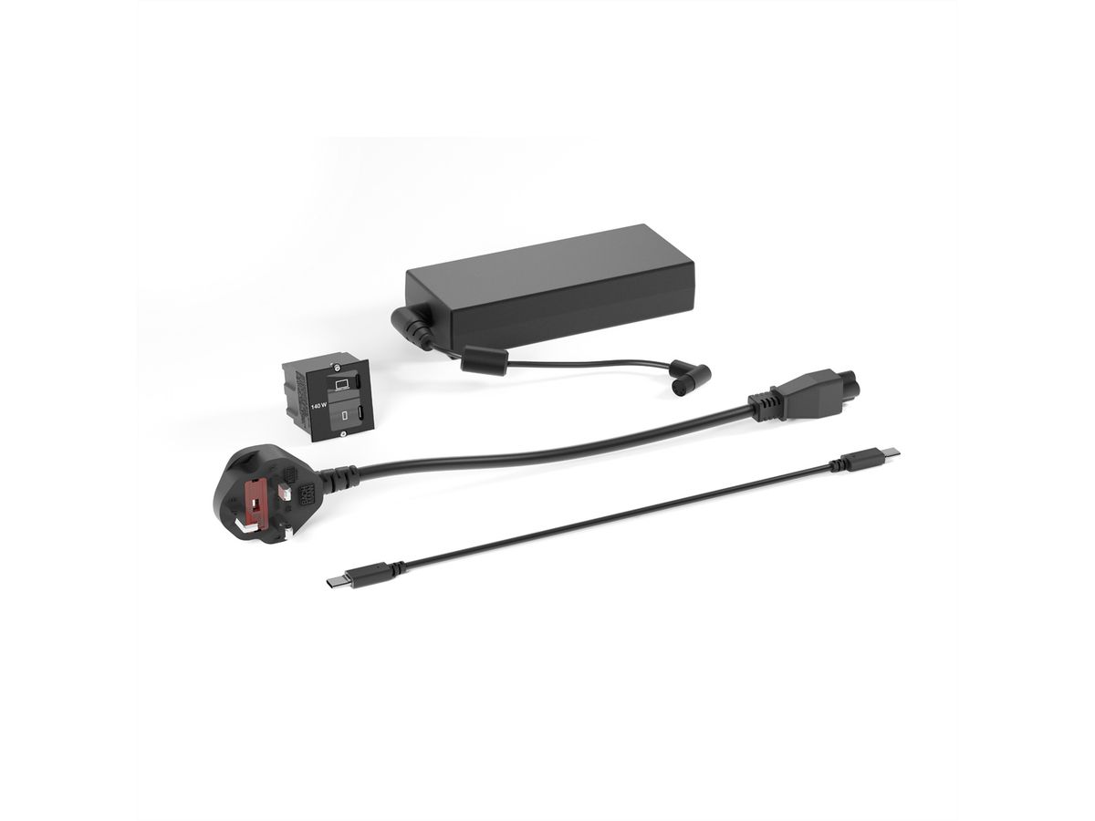 BACHMANN Custom Modul 1xUSB C/C 140W, UK Bundle RAL9005