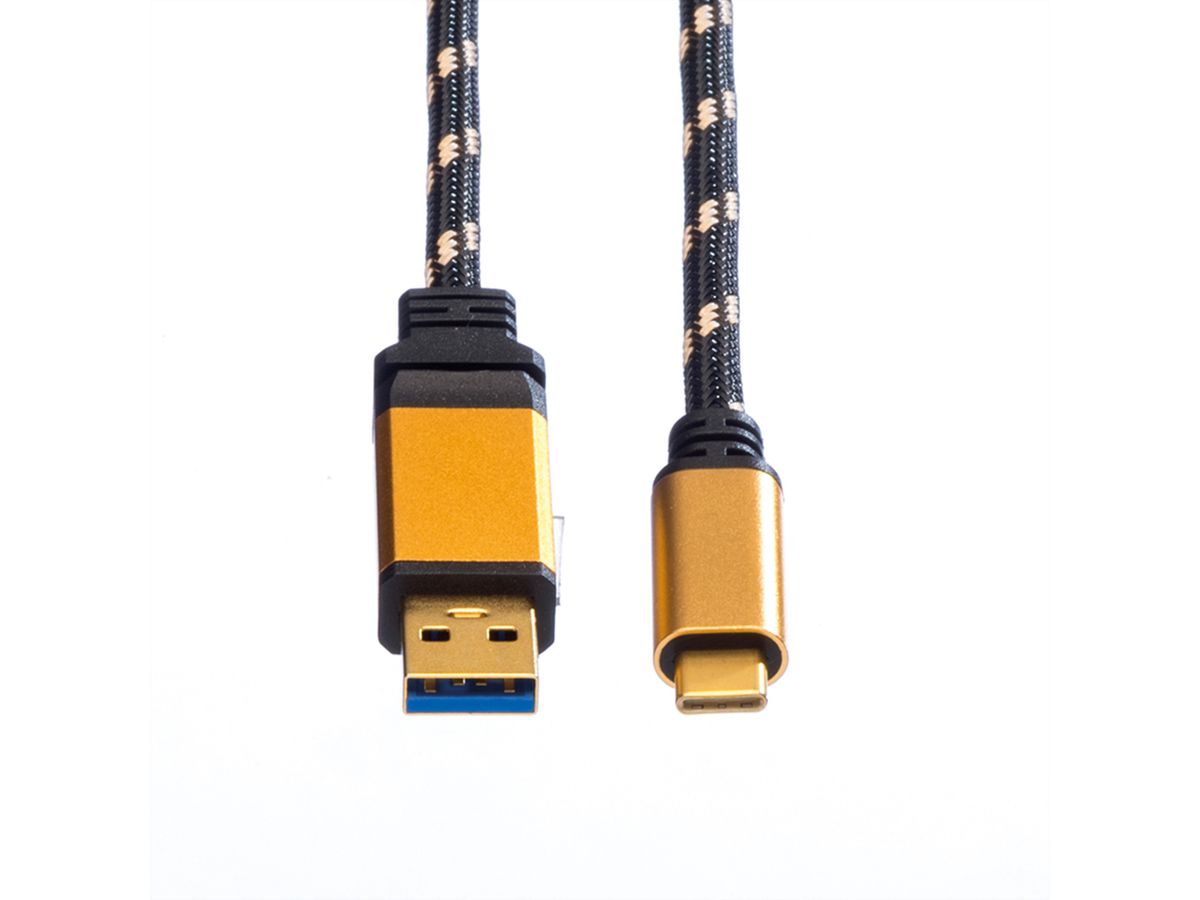 ROLINE GOLD USB 3.2 Gen 1 Kabel, A-C, ST/ST, Retail Blister, 1 m