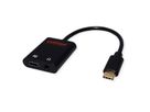 ROLINE Adapter USB Typ C - 3,5mm Audio + Typ C (PD), ST/BU, 0,13 m