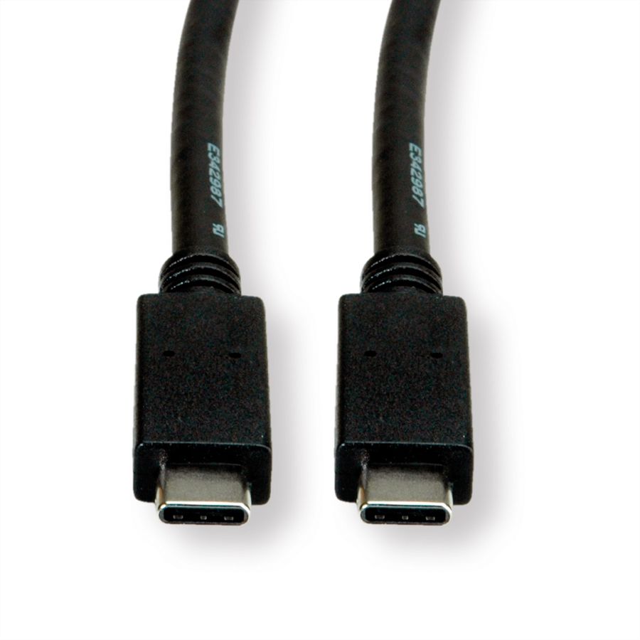 ROLINE USB 3.2 Gen 2 Kabel, USB C-C, ST/ST, 4K UHD-1, 10Gbit/s, Emark, 100W, schwarz, 2 m
