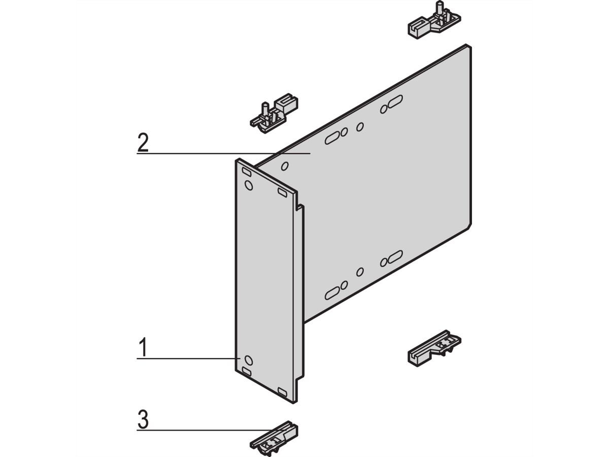 SCHROFF Laufwerkkassette mit U-Frontprofil geschirmt HD 1 x 3 1/2", 3 HE vertikal - LAUFWERKSKAS.3HE 8TE HD