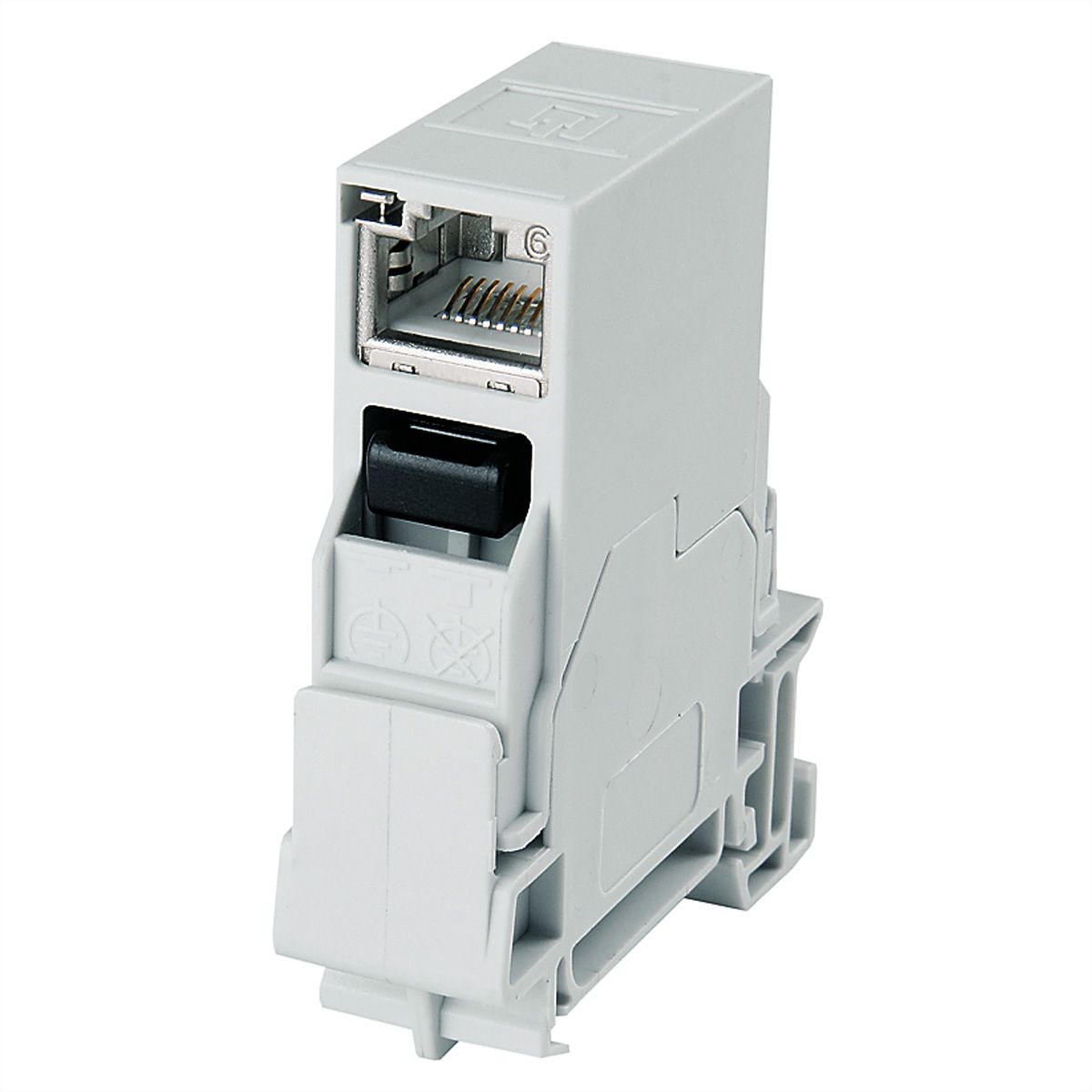 TELEGÄRTNER STX Tragschienen-Verbinder, RJ45 Kupplung Cat.6 Class EA (ISO)