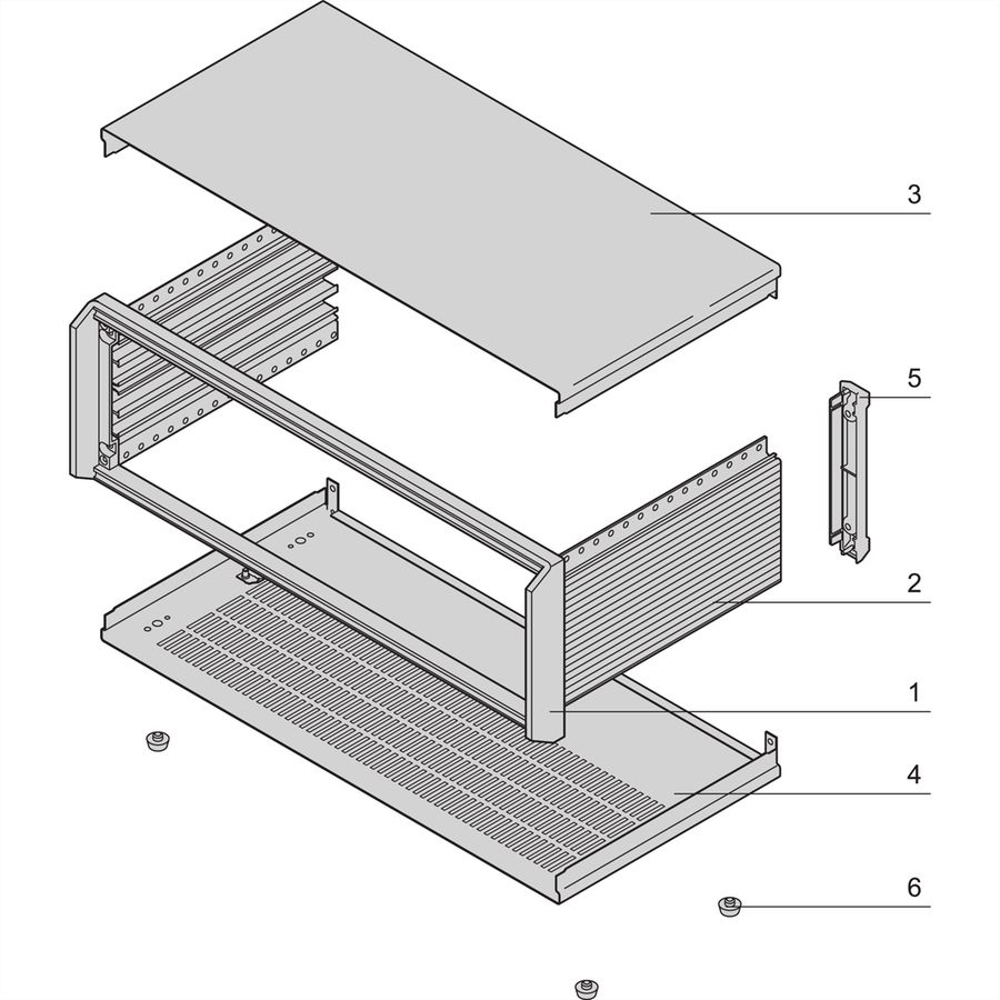SCHROFF Gehäuse 2 und 3 HE, ungeschirmt - PROPAC PRO GEH.3HE 84TE 506T