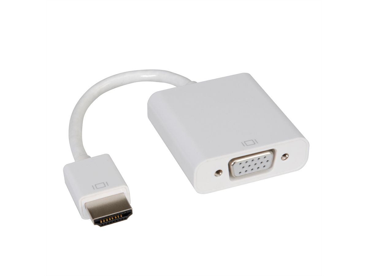 ROLINE HDMI-VGA Adapterkabel, HDMI ST / VGA BU, 0,15 m