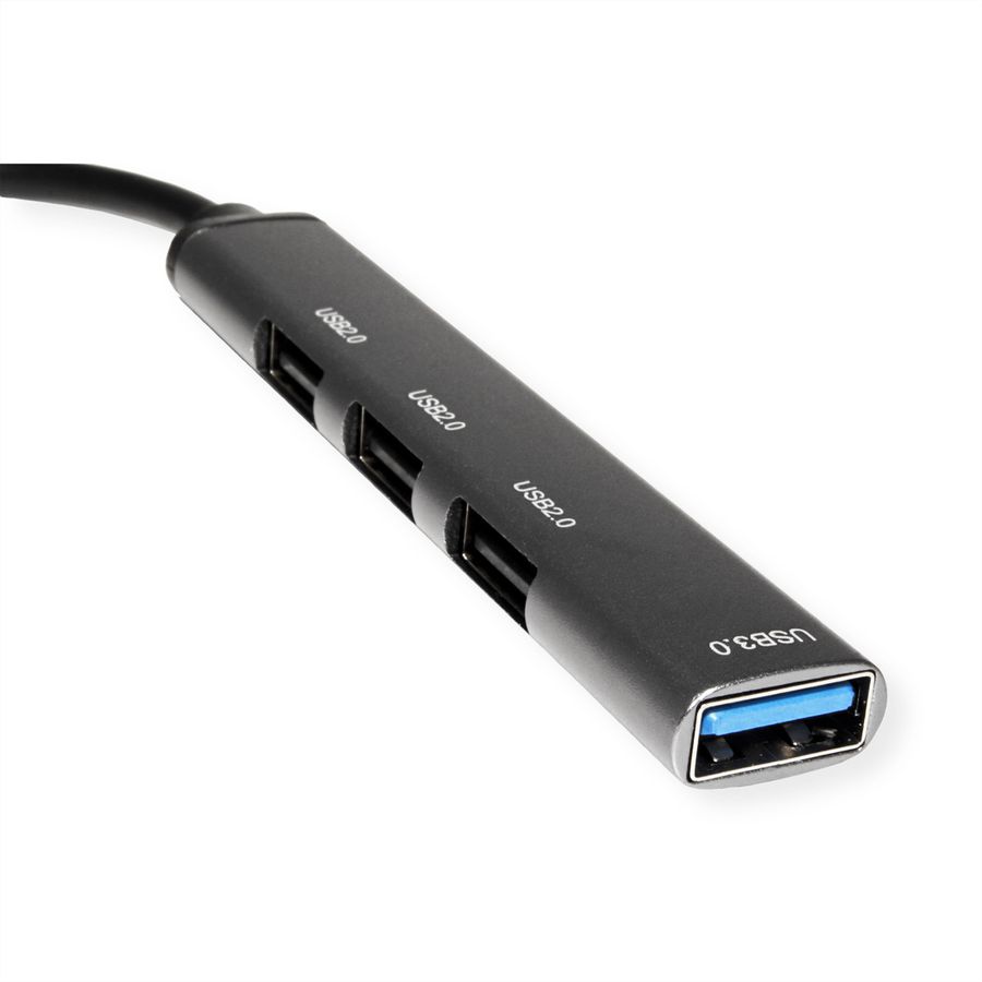 STANDARD USB 3.0 Hub, USB-A Anschluss, 4x USB-A Ports (3x USB 2.0 + 1x USB 3.2 Gen1)