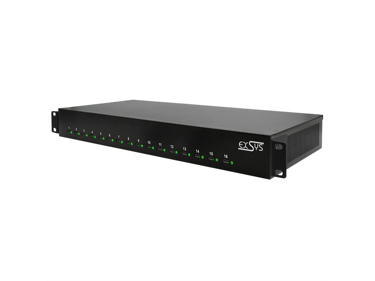 EXSYS EX-11017 16 Port USB-C Highpower Ladestation 1008W