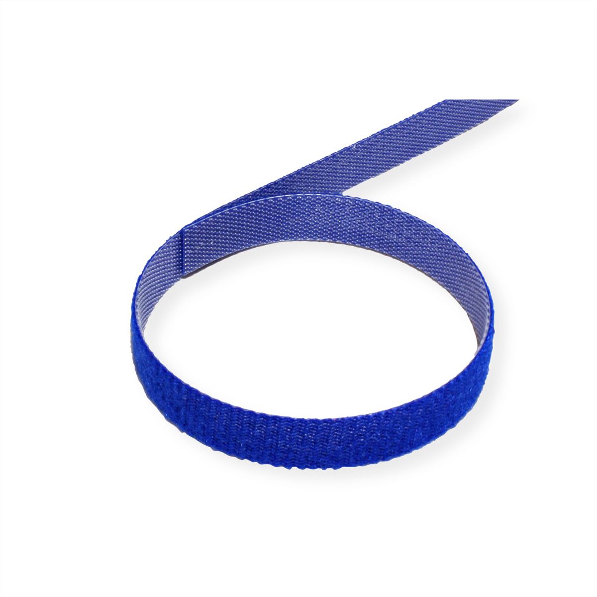 VALUE Klettband auf Rolle, 10mm, blau, 25 m