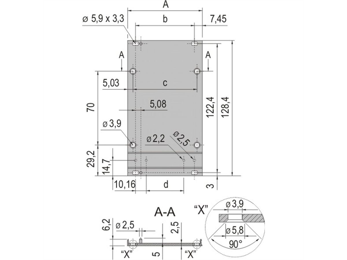 SCHROFF Frontplatte für Kassetten, Schirmbar mit EMV-Textildichtung - KAS FPL EMV TEXTIL 3HE 12TE