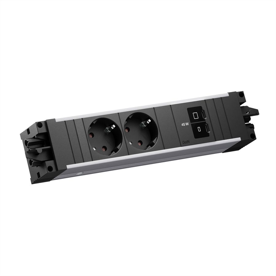 BACHMANN STEP ALU 2xCEE7/3, 1xUSB C/C 45W
