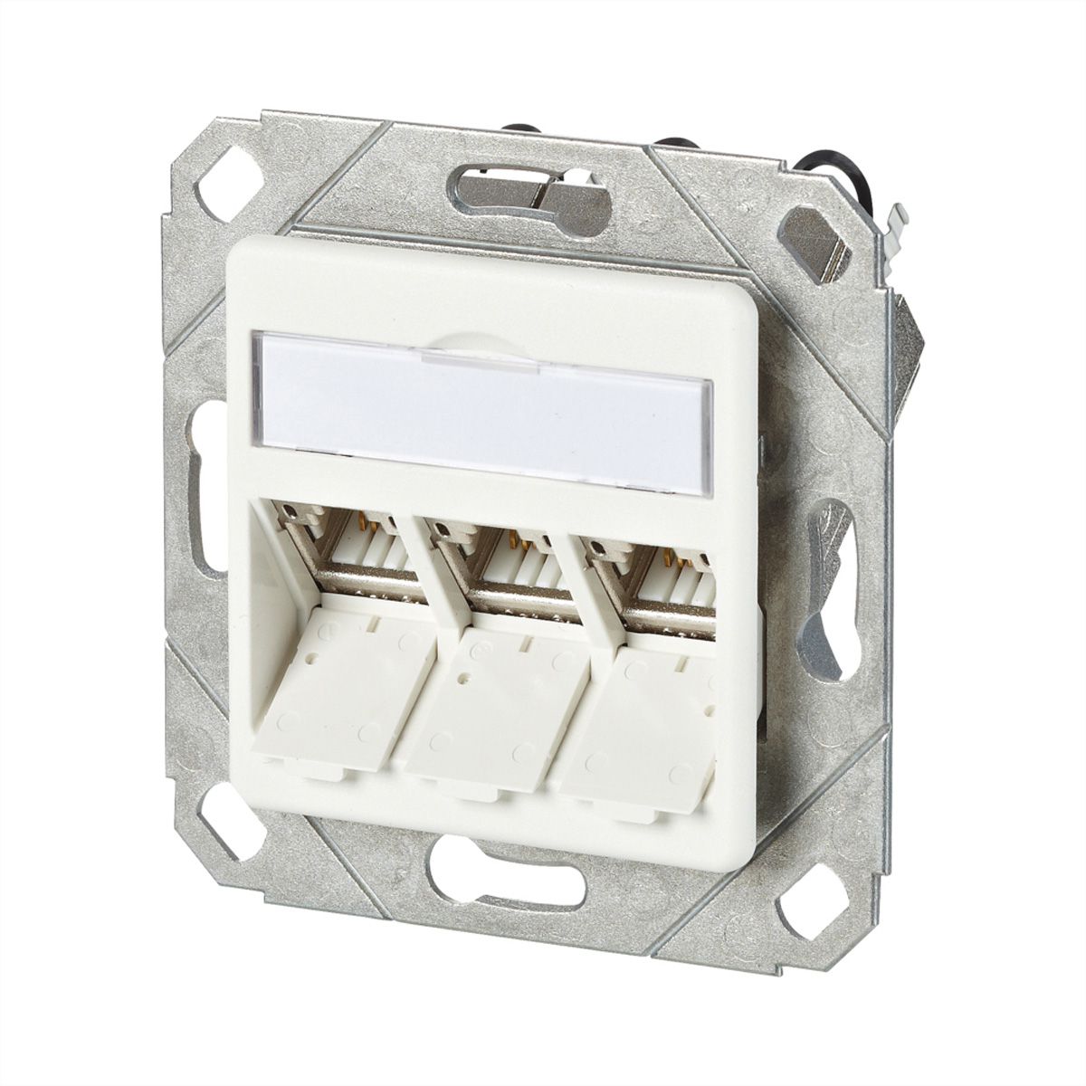 METZ CONNECT C6Amodul 3 Port 180°M UPk-Dose, reinweiß RAL9010