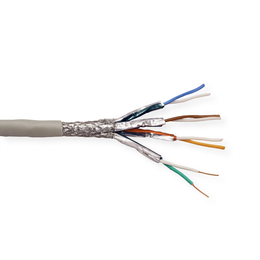 ROLINE S/FTP-(PiMF-) Kabel Cat.7 (Class F) Massivdraht, AWG23, 100 m
