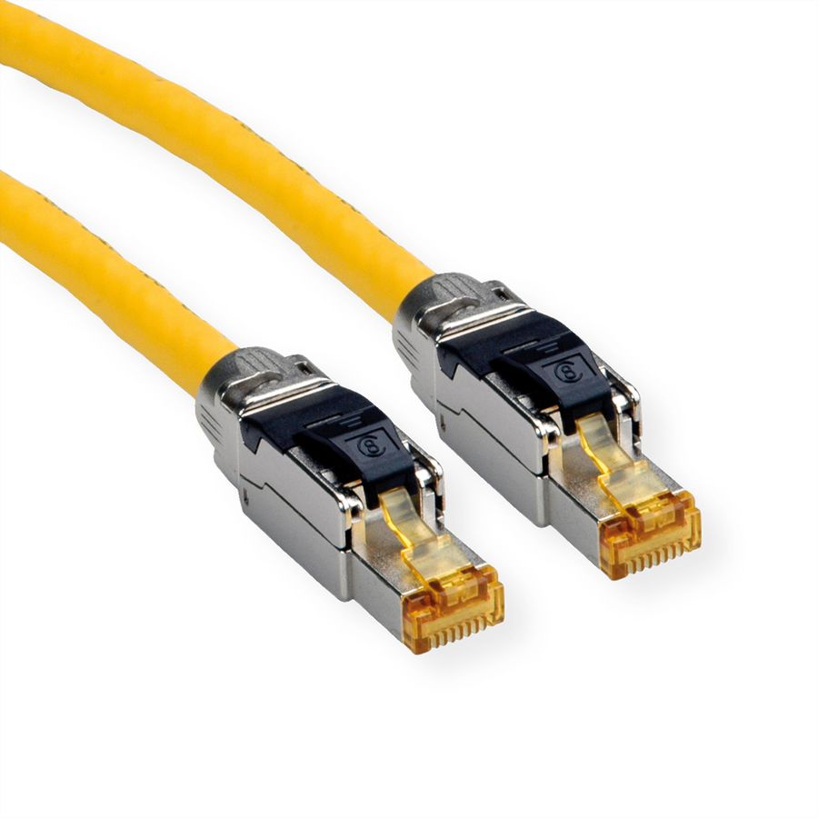 ROLINE S/FTP-(PiMF-) Patchkabel Cat.8 (Class I), LSOH, PoE, Massivdraht, gelb, 2 m