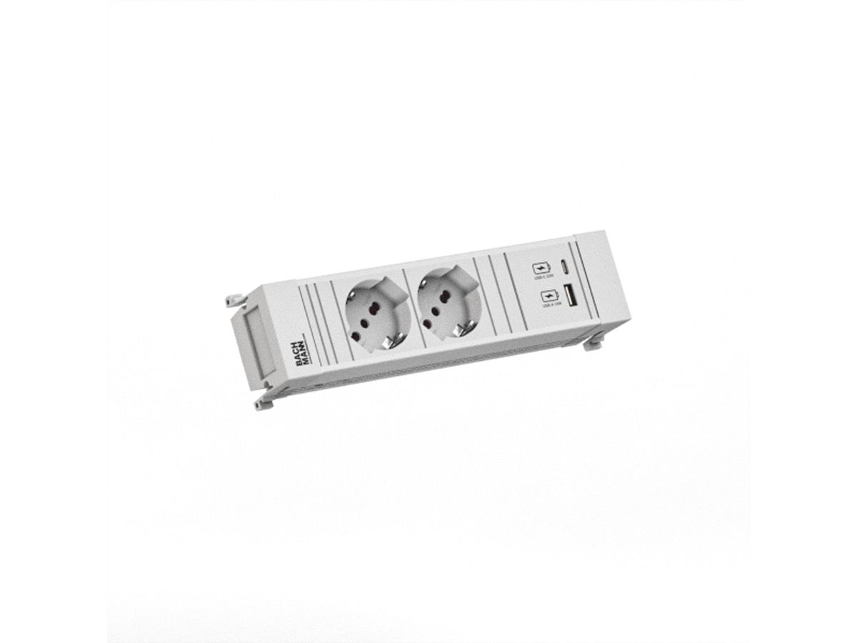 BACHMANN POWER FRAME 2xP40 1xUSB A/C 22W 0,2m GST18