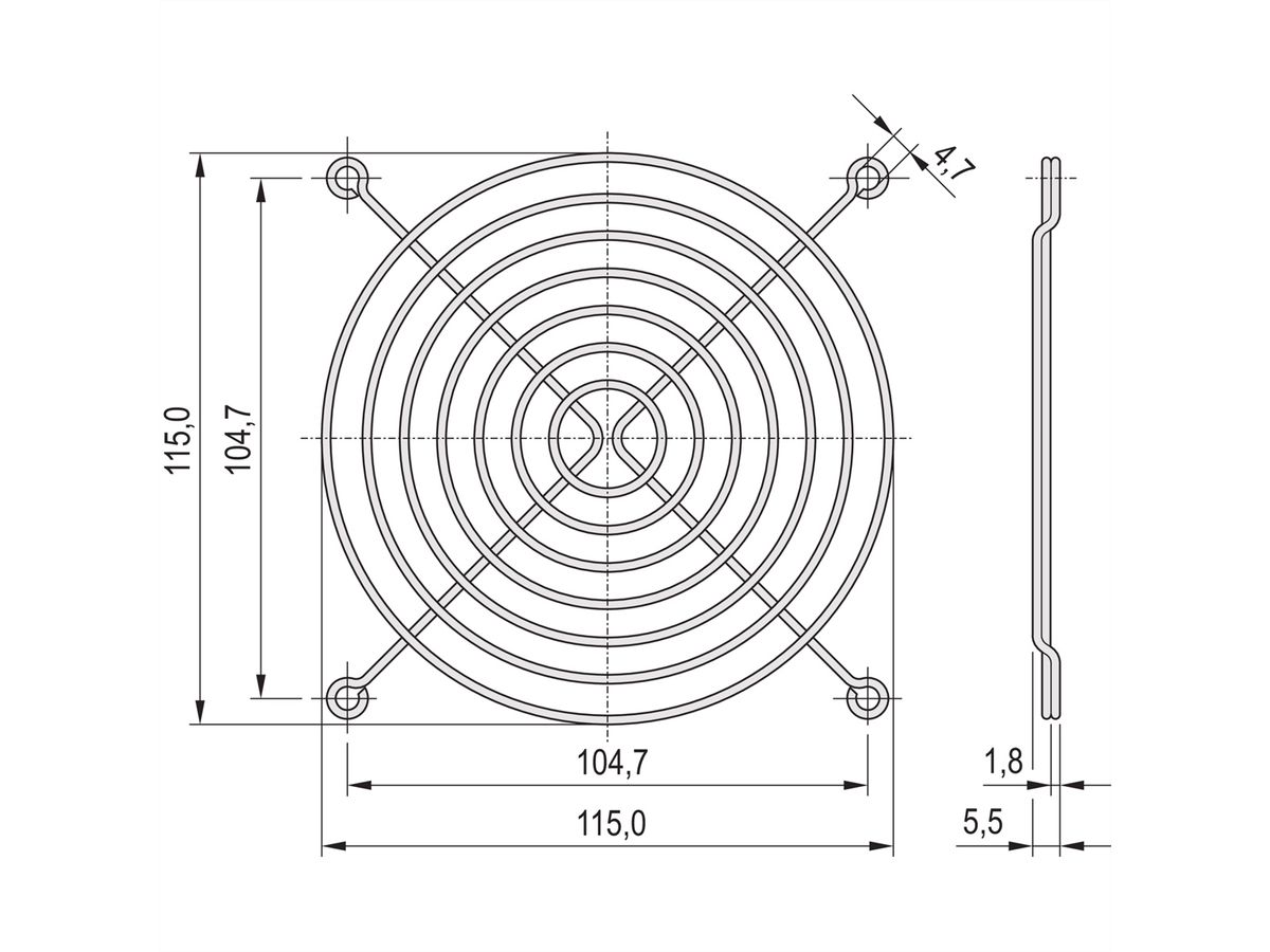 SCHROFF Schutzgitter, Metall, zum Anschrauben - SCHUTZGITTER(METALL)ANSCHRAU.