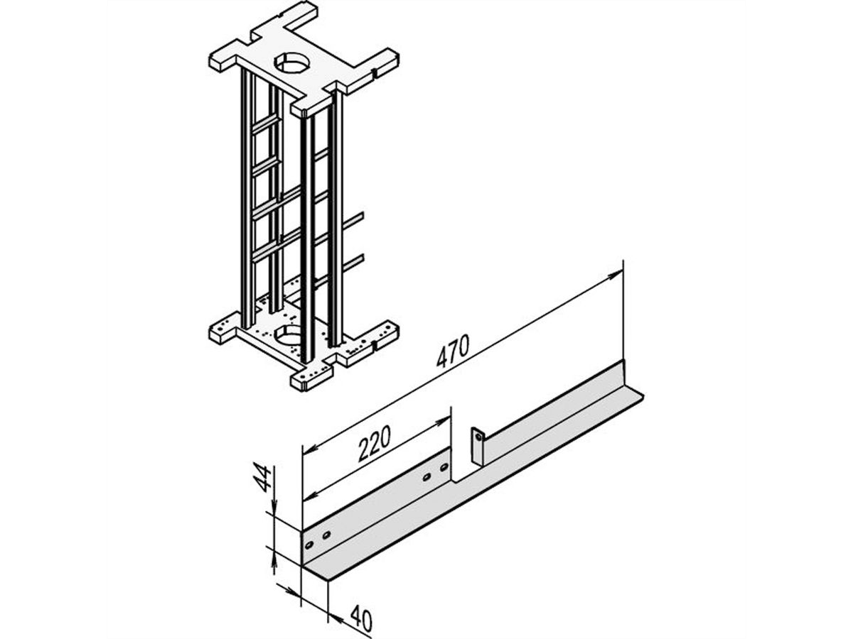 SCHROFF Gleitschiene comrack - GLEITSCHIENEN-SET 470LG