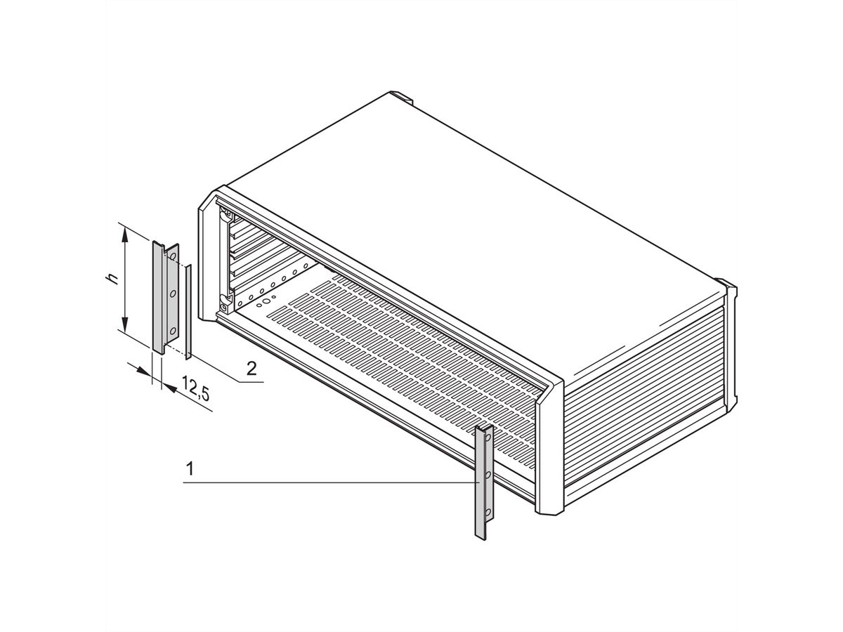 SCHROFF Blende vorne, zur EMV-Schirmung - SEITL.BLENDE 3HE PROPAC/PRO