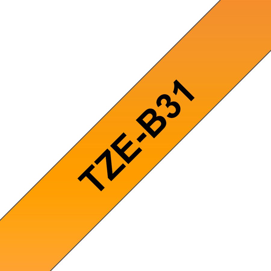 Brother TZE-B31 Etiketten erstellendes Band Schwarz auf leuchtend Orange
