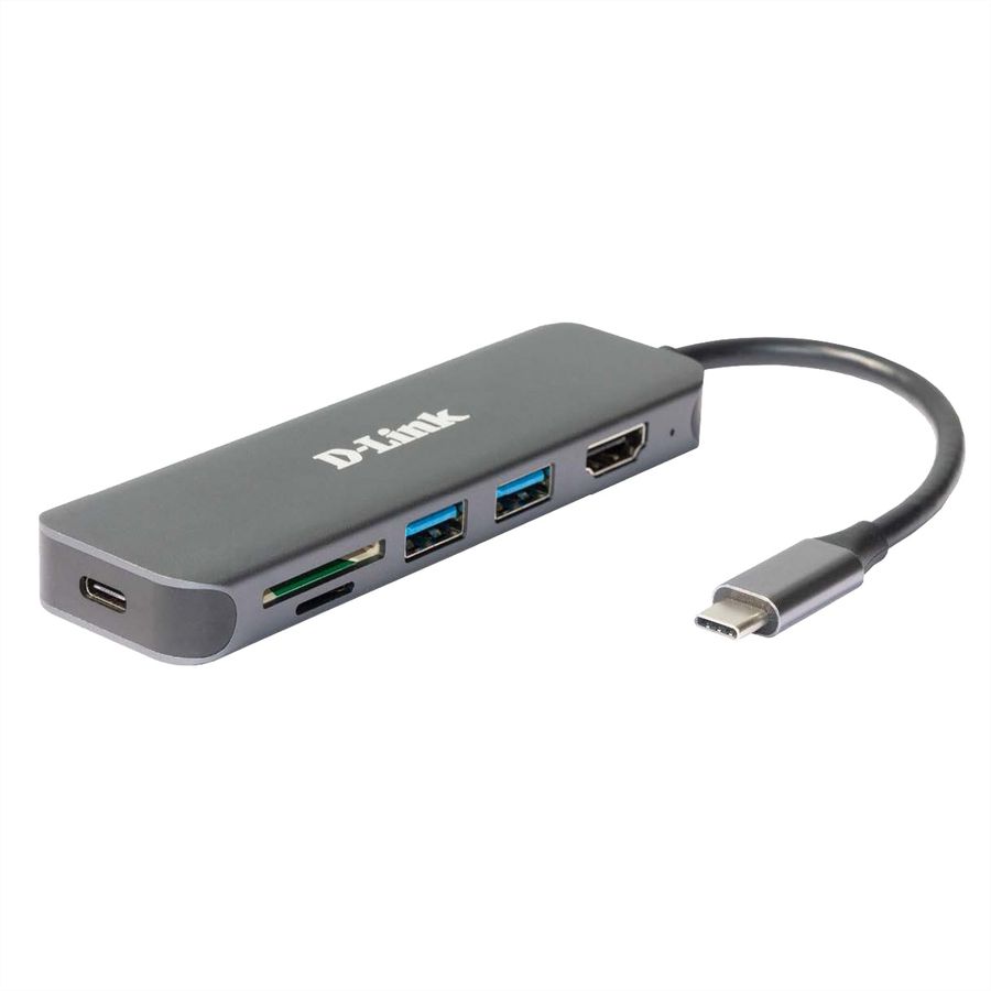 D-Link DUB-2327 6-in-1 USB-C Hub mit HDMI/Card Reader/Power Delivery