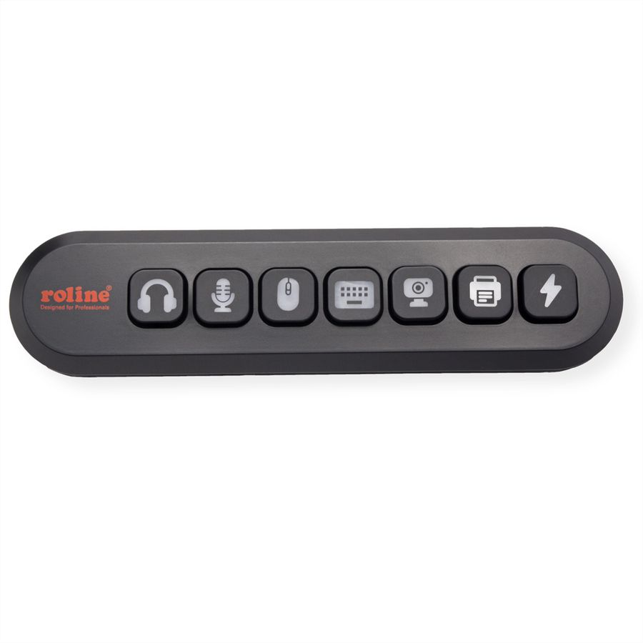 ROLINE USB 3.2 Gen 1 Hub, 7fach, austauschbare Tasten, Typ-A-Anschlusskabel