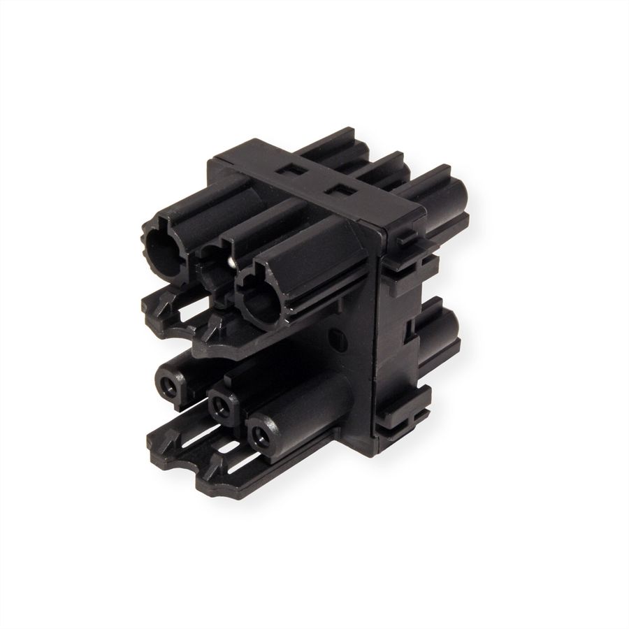 BACHMANN Verteilerblock WIELAND GST18 1xIn/3xOut mit Verriegelungslaschen, schwarz