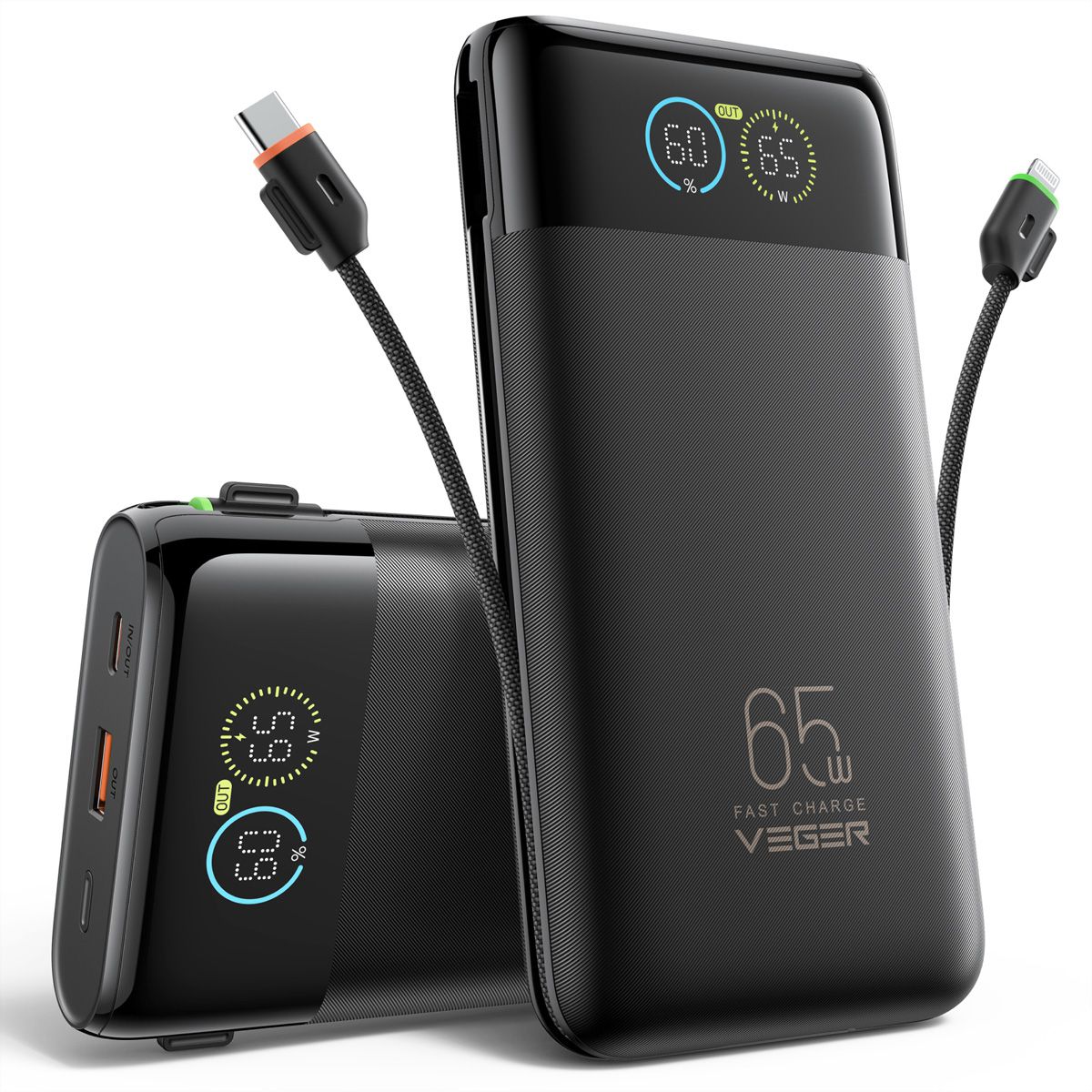 VEGER Powerbank W3019S 27000mah Black