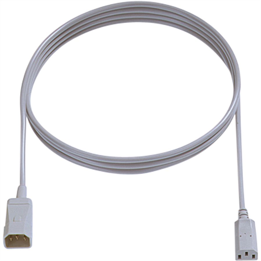 BACHMANN Kaltgeräteverlängerung H05VV-F 3G1,0mm², C14 / C13, grau, 3 m