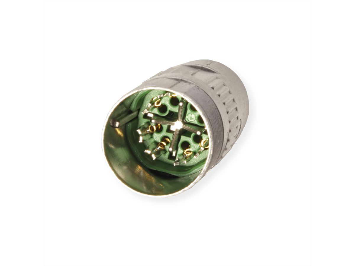 METZ CONNECT M12 Buchse IP67 gerade geschirmt, X-kodiert, Cat. 6A