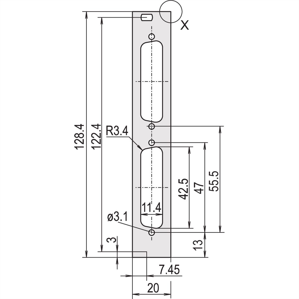 SCHROFF Frontplatten für D-Sub Steckverbinder - FRONTPR. 3HE 4TE 2X25 POLIG