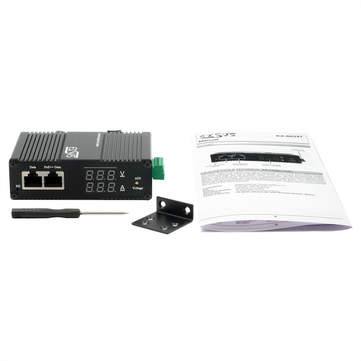 EXSYS EX-60327 Industrieller PoE++ Splitter