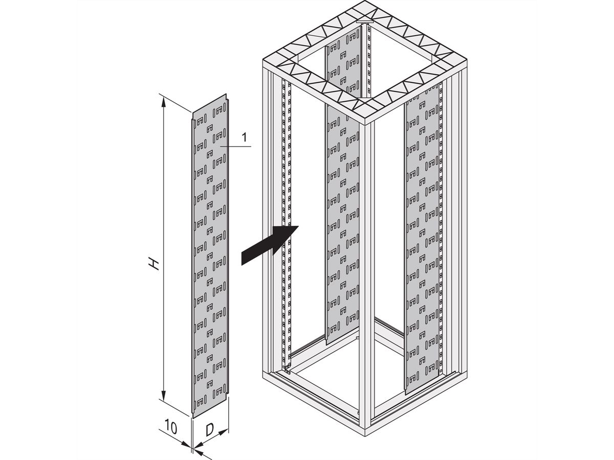 SCHROFF Kabeltrasse - KABELTRASSE 2200H 150T (2X)