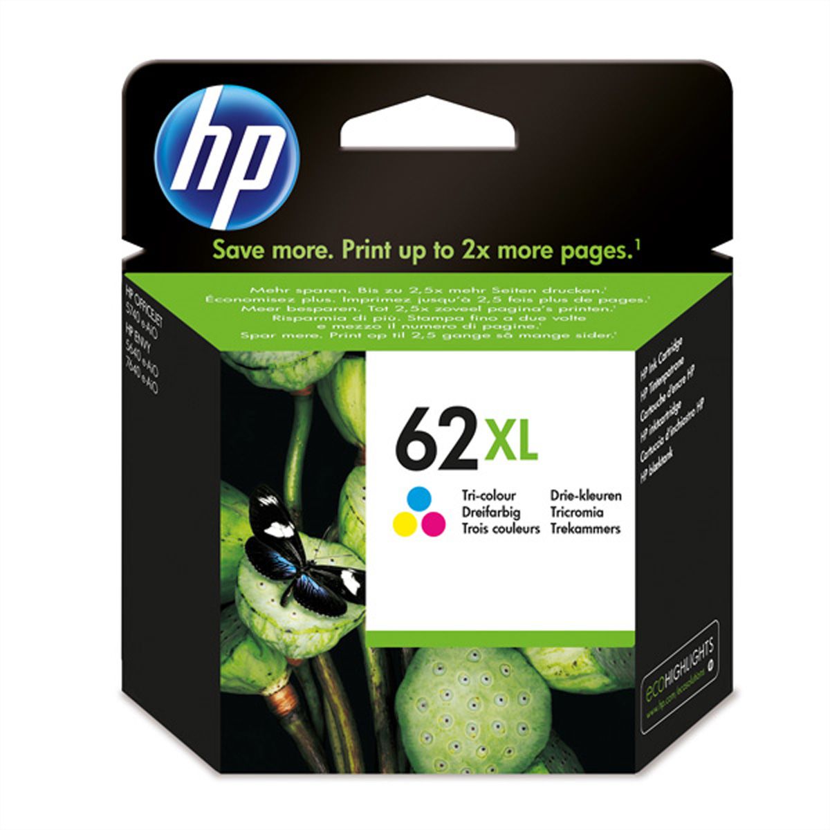 C2P07AE, Nr. 62XL, Druckpatrone farbig, für HP-OfficeJet 5740 / 5742 / 8040, HP-Envy 5640 / 5660 / 7640