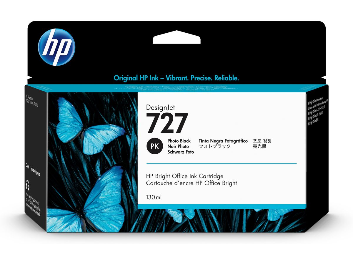 HP 727 Fotoschwarz DesignJet Tintenpatrone, 130 ml