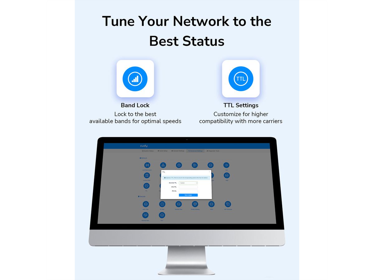 CUDY LT400 N300 Wi-Fi 4G LTE Router Cat4