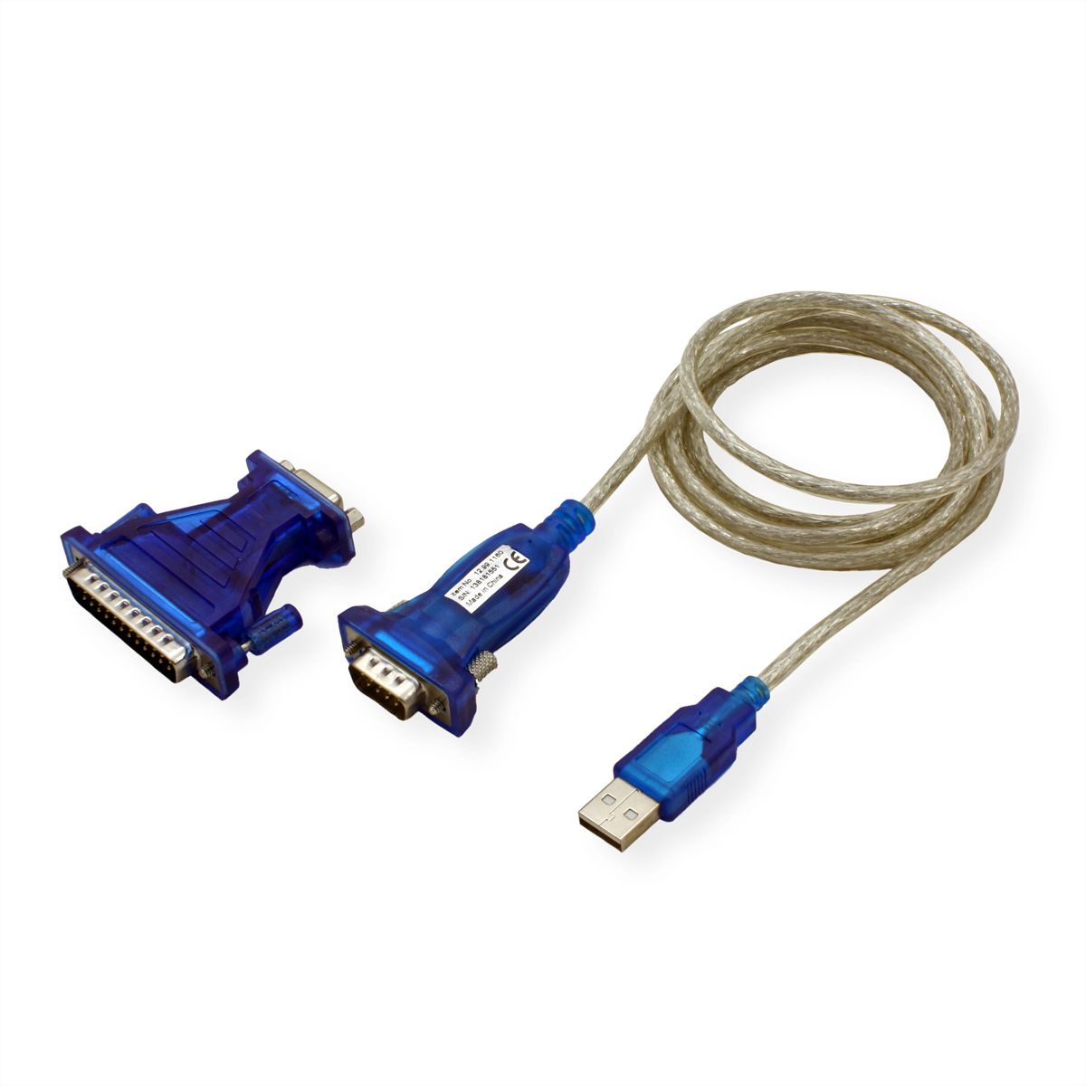 VALUE Konverter-Kabel USB-seriell, türkis, 1,8 m