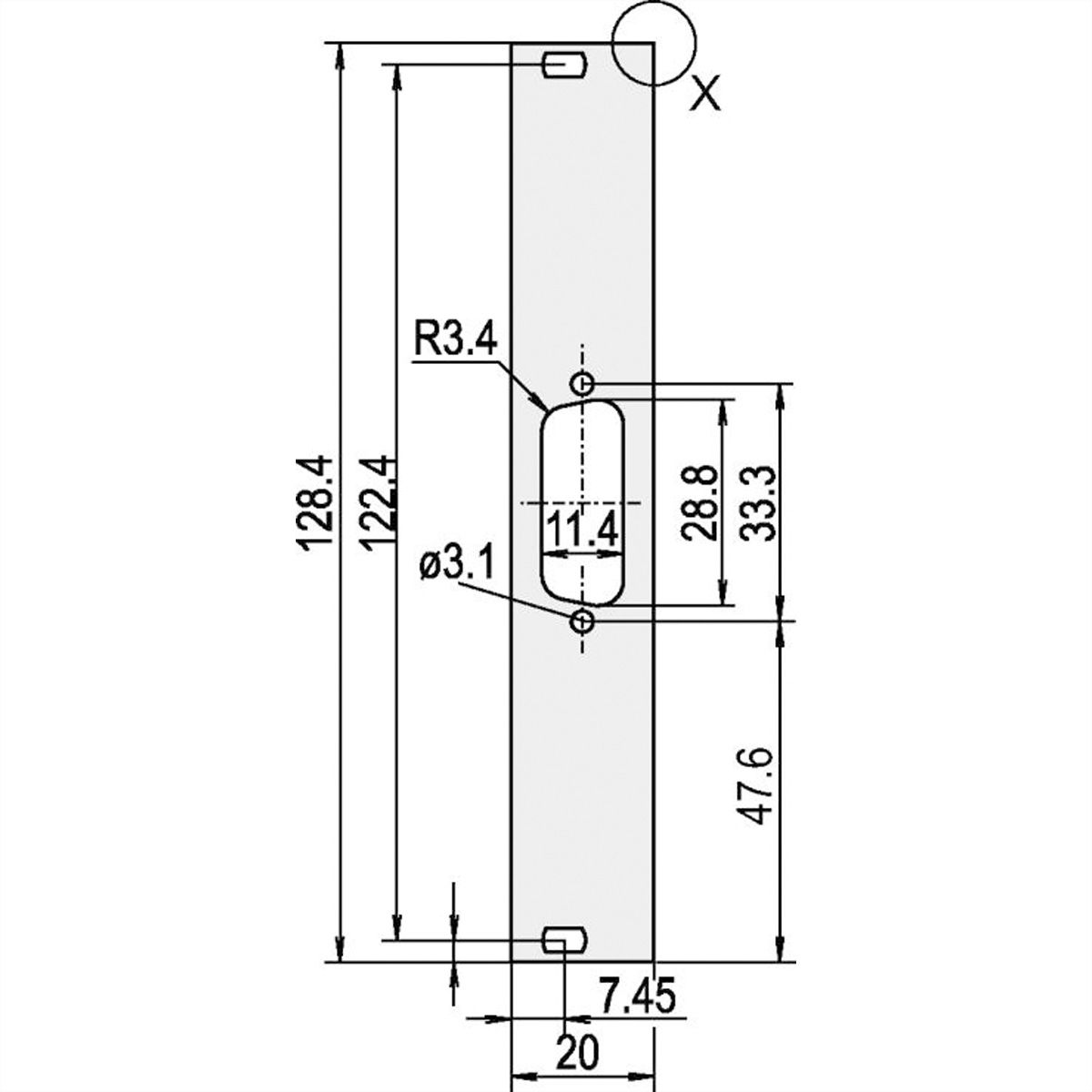 SCHROFF Frontplatten für D-Sub Steckverbinder - TEILFRONTPL.3HE 4TE 1X15 DC