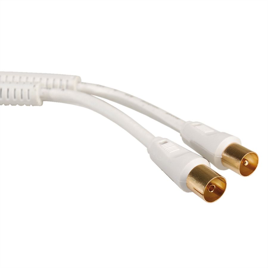 Antennenkabel >100dB, ST/BU mit Ferrite, weiss, 2,0m