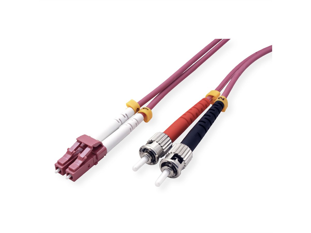 VALUE LWL-Kabel 50/125µm OM4, LC/ST, violett, 3 m