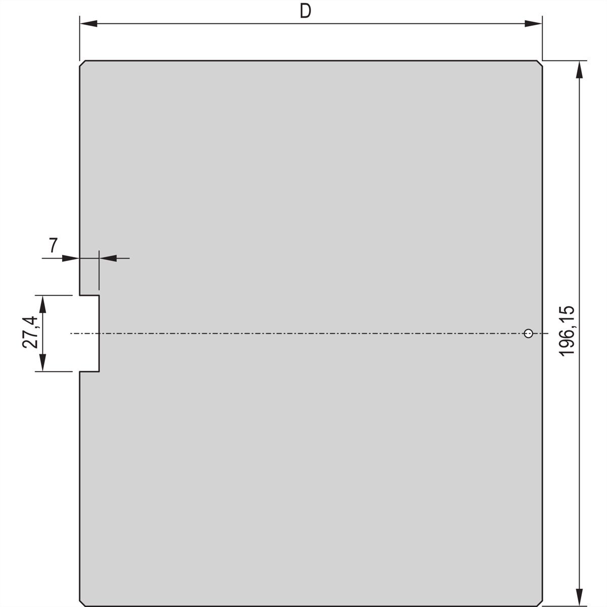 SCHROFF Seitenwand für Kassetten, 6 HE - KAS SEITENBLECH 6HE 227T
