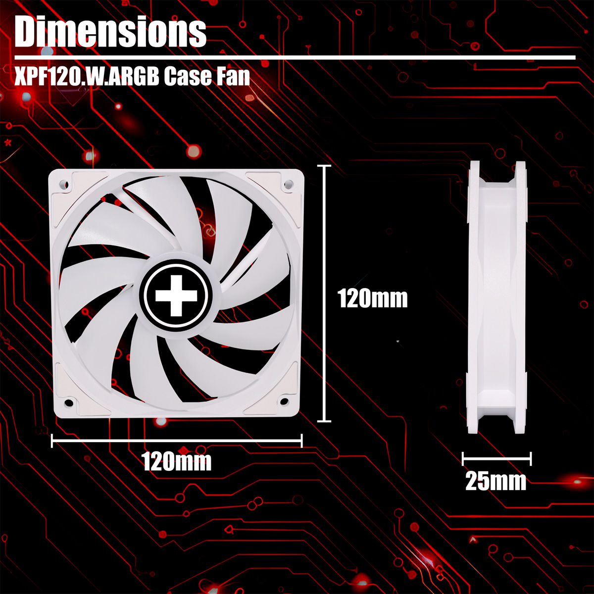 Xilence XPF120.W.ARGB 120mm PWM Gehäuselüfter, ARGB LED