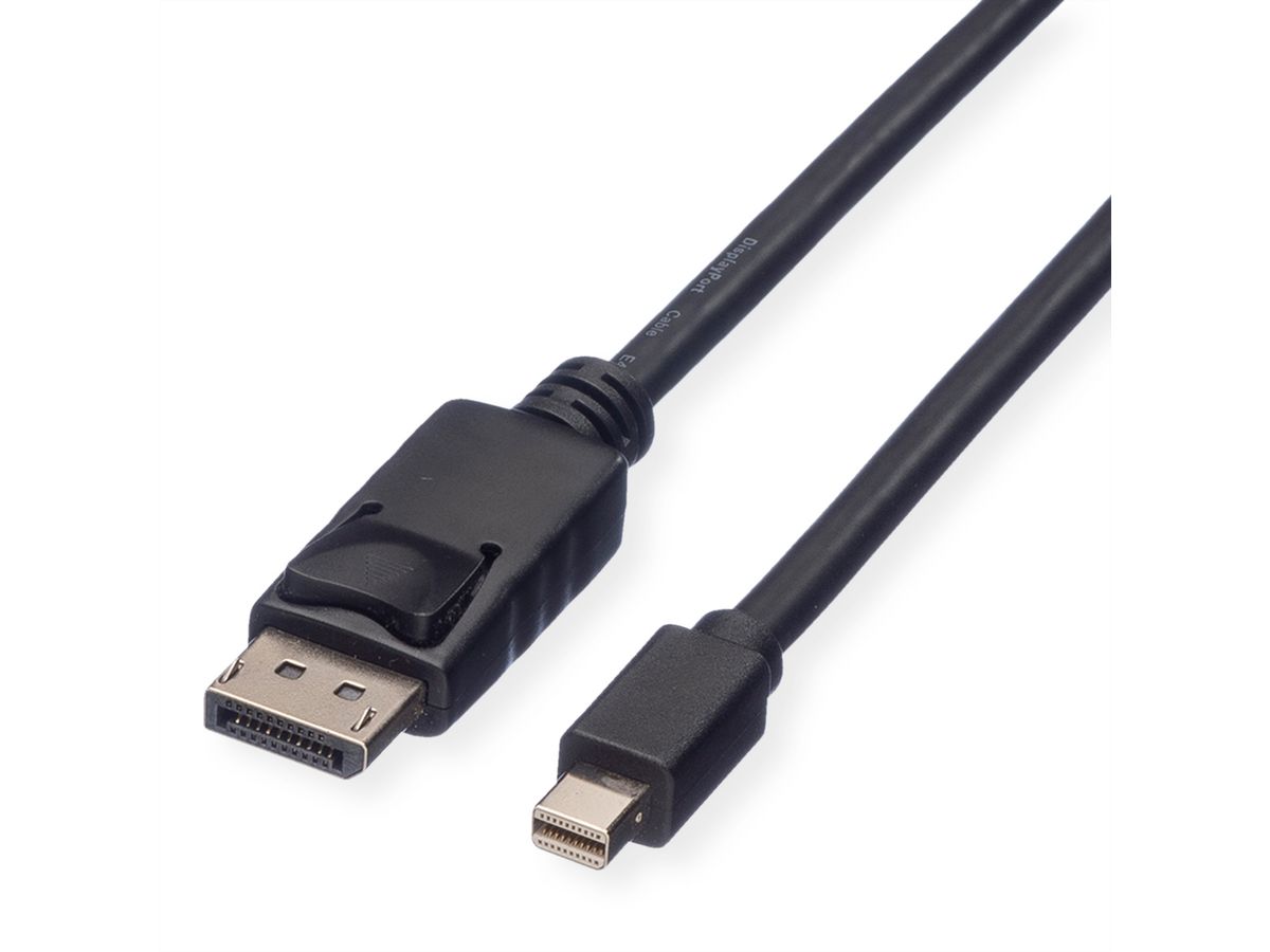 ROLINE GREEN DisplayPort Kabel, DP ST - Mini DP ST, TPE, schwarz, 1 m