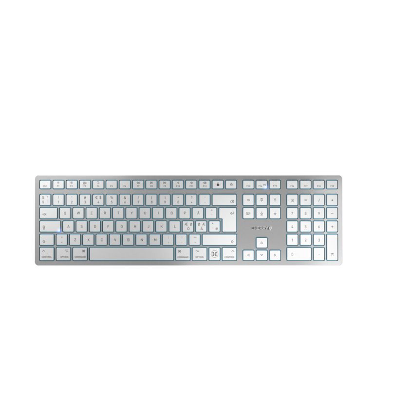 CHERRY KW 9100 SLIM FOR MAC Tastatur USB + Bluetooth QWERTY Englisch Silber