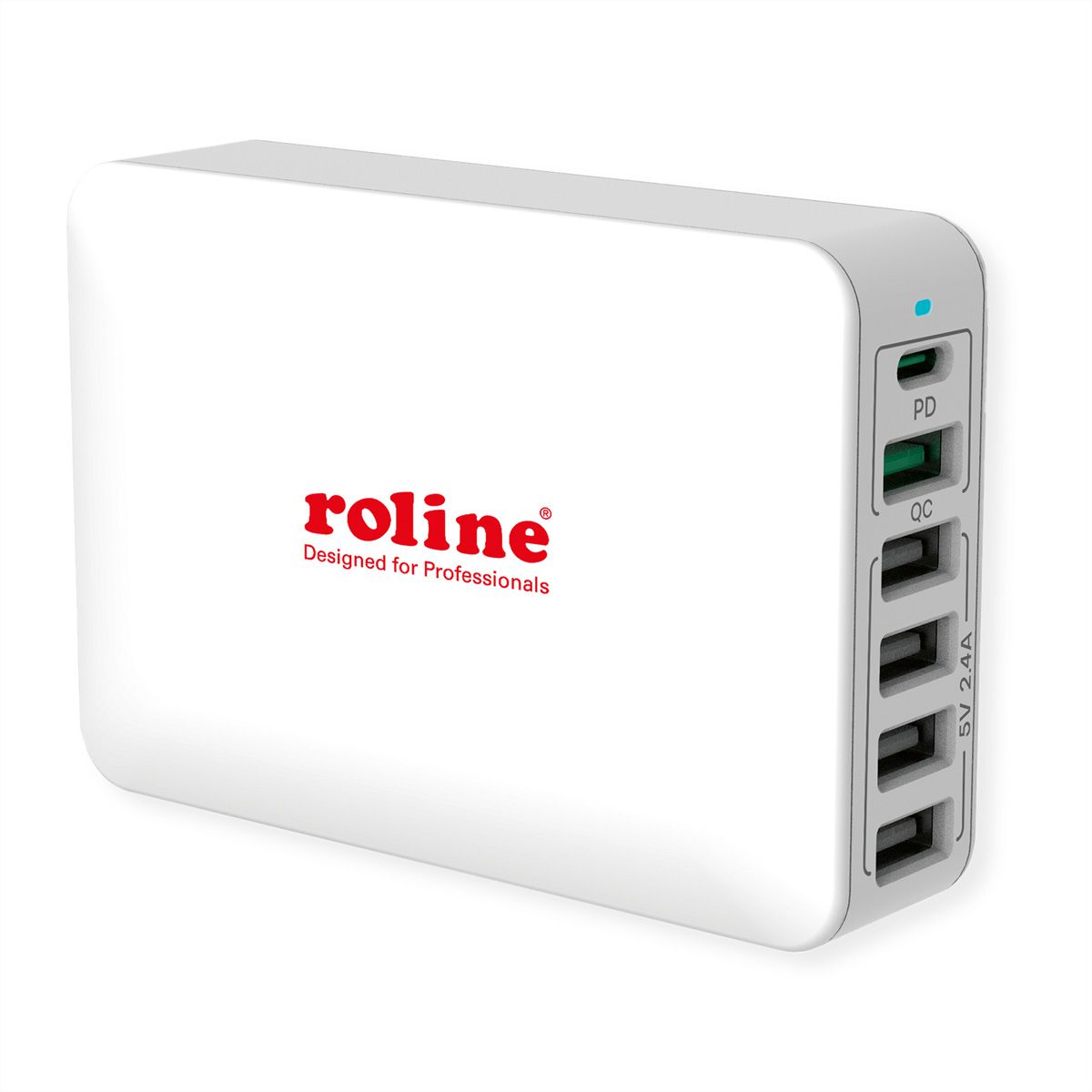 ROLINE USB Charger, 6 Port (4x USB-A, 1x USB-C, 1x USB-A QC3.0 