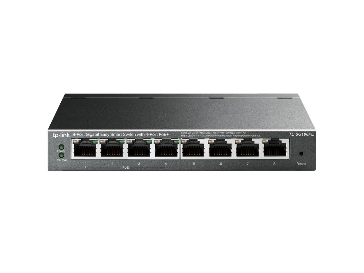 TP-Link TL-SG108PE Netzwerk-Switch Unmanaged L2 Gigabit Ethernet (10/100/1000) Power over Ethernet (PoE) Schwarz