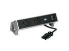 BACHMANN DESK2 2xUK 1xUSB A/C 22W, 0,2m GST18 INOX United Kingdom