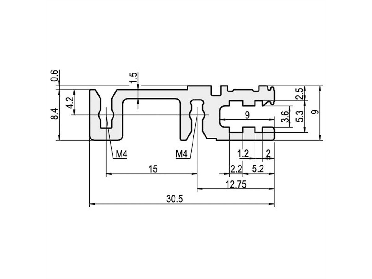 SCHROFF Typ H-VT stabil, vertiefter Einbau - MODULSCH. HINTEN 1MT H VT